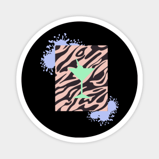 Martini Zebra Print Magnet